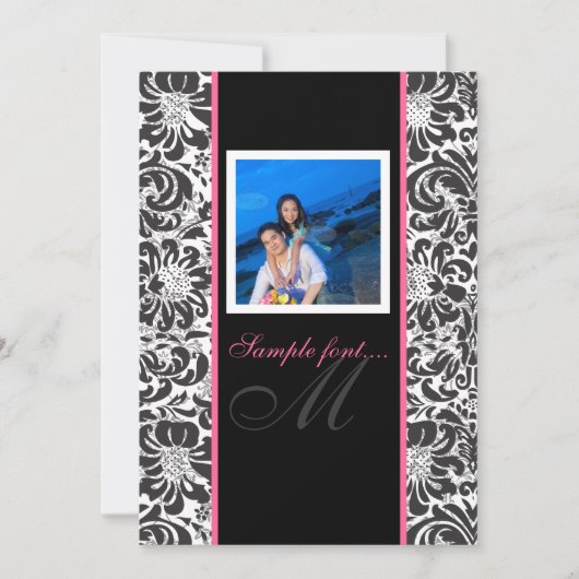 PixDezines doe-het-zelf.. monogram fidora damast Kaart (Voorkant)