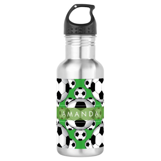 PixDezines doe-het-zelf voetbalballen Waterfles (Voorkant)