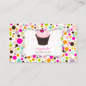 PixDezines doe-het-zelfcupcake+regenboog polka dot Visitekaartje (Voorkant)