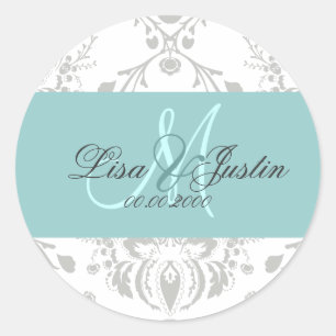 PixDezines dolcé damask doe-het-zelf kleur Ronde Sticker
