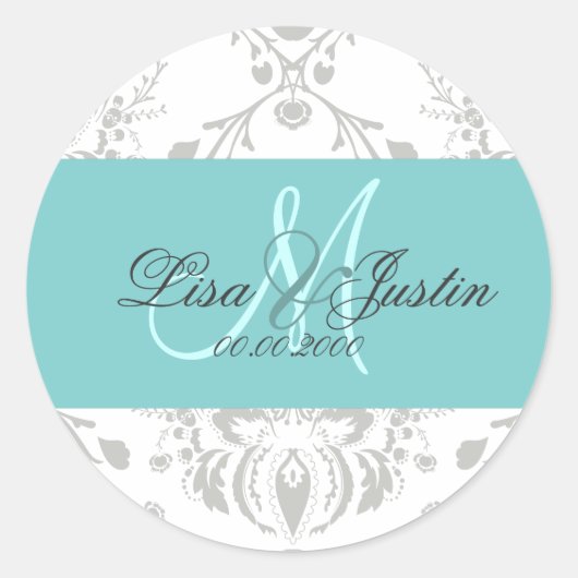 PixDezines dolcé damask doe-het-zelf kleur Ronde Sticker (Voorkant)