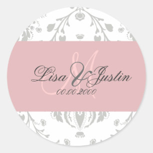 PixDezines dolcé damask doe-het-zelf kleur Ronde Sticker