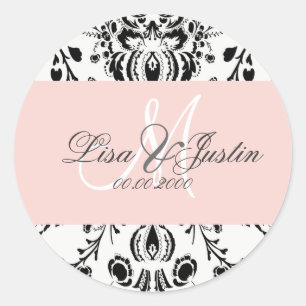 PixDezines dolcé damask doe-het-zelf kleur Ronde Sticker