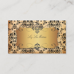 PixDezines  Dolcè damask/faux parchment Visitekaartje