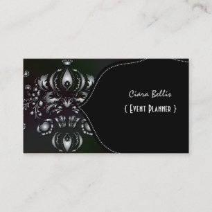 PixDezines Dolcè Damask/Nepzilver Visitekaartje