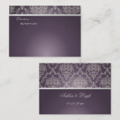 PixDezines Dolcè Damask/plum+iory Plaatskaartje (Voorkant / Achterkant)