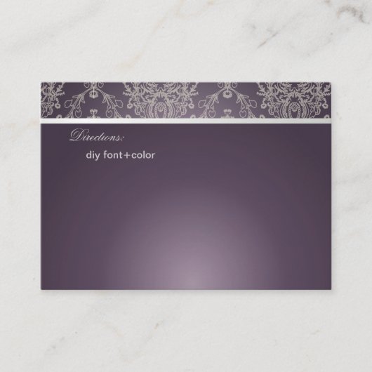 PixDezines Dolcè Damask/plum+iory Plaatskaartje (Voorkant)