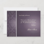 PixDezines Dolcè Damask/Plum+Ivory Grey Bedankkaart (Achterkant)