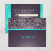 PixDezines Dolcè Damask, RSVPs vereisen 5x7 uitnod RSVP Kaartje (Voorkant / Achterkant)