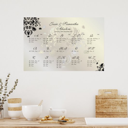 PixDezines Dolcè Damask/Seating Chart/Alpha Poster (Keuken)