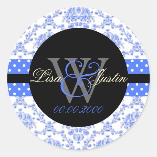 PIxDezines dolcè damast/DIY achtergrondkleur Ronde Sticker (Voorkant)