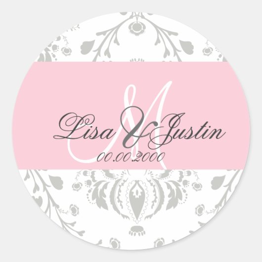 PixDezines dolcé damast diy kleur Ronde Sticker (Voorkant)