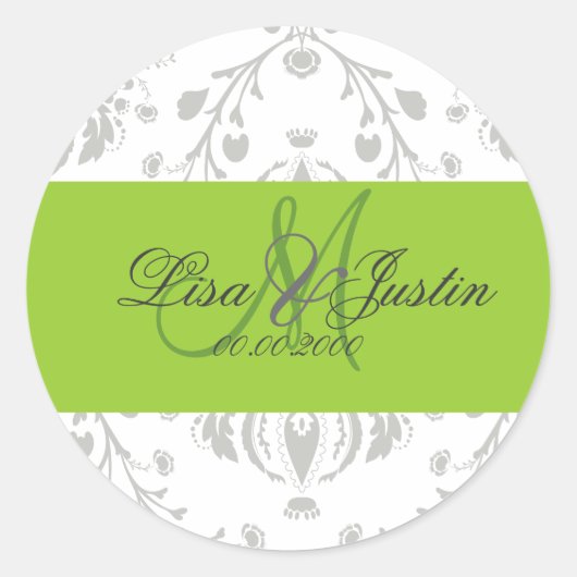 PixDezines dolcé damast diy kleur Ronde Sticker (Voorkant)