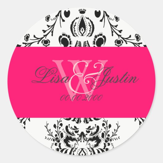 PixDezines dolcé damast diy kleur Ronde Sticker (Voorkant)