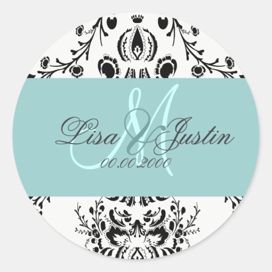 PixDezines dolcé damast diy kleur Ronde Sticker (Voorkant)