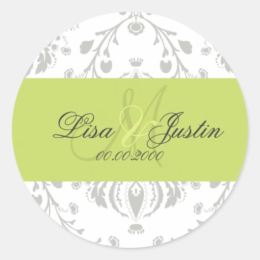 PixDezines dolcé damast diy kleur Ronde Sticker (Voorkant)