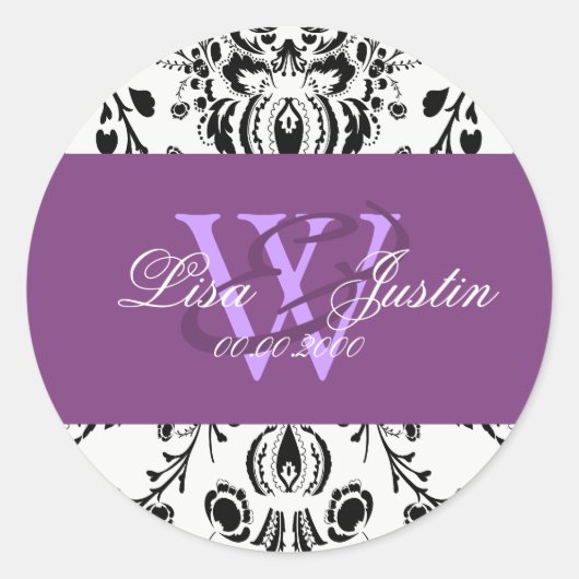 PixDezines dolcé damast diy kleur Ronde Sticker (Voorkant)