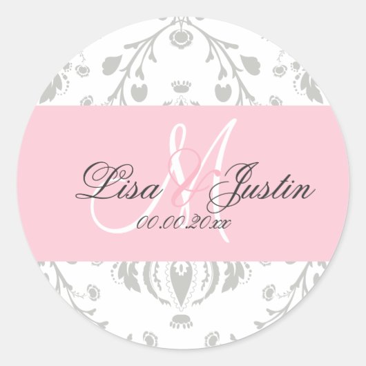 PixDezines dolcé damast diy kleur Ronde Sticker (Voorkant)