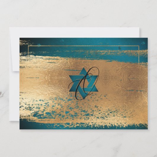 PixDezines DONKER BLAUWGROEN GOUDEN BORSTELSLAG Mi Kaart (Achterkant)