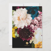 PixDezines Donkere Bloemen Bruiloft Feest Kaart (Achterkant)