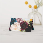 PixDezines Donkere Sfeervolle Bloemen Plaatskaartje (Achterkant)