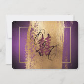 PixDezines Double Happiness, Faux Gold Eggplant Kaart (Achterkant)