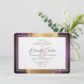 PixDezines Double Happiness, Faux Gold Eggplant Kaart (Staand voorkant)