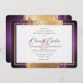 PixDezines Double Happiness, Faux Gold Eggplant Kaart (Voorkant / Achterkant)