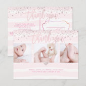 PixDezines Douche Bedankt/Dazzled Blush Pink Briefkaart (Voorkant / Achterkant)