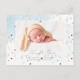 PixDezines Douche Dank u Bloemen Waterverf Briefkaart