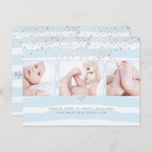 PixDezines Douche Dank u/Geverblind Poeder Blauw Briefkaart (Voorkant / Achterkant)