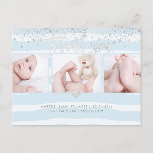 PixDezines Douche Dank u/Geverblind Poeder Blauw Briefkaart (Voorkant)