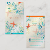 PixDezines Dragonflies Butterflies Regenboogrondje Visitekaartje (Voorkant / Achterkant)