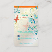 PixDezines Dragonflies Butterflies Regenboogrondje Visitekaartje (Achterkant)