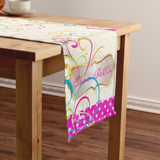 PixDezines Dragonflies Rainbow Swirls Korte Tafelloper (Voorbeeld)