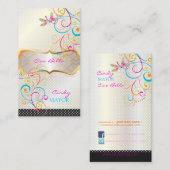 PixDezines Dragonflies Rainbow Swirls Visitekaartje (Voorkant / Achterkant)