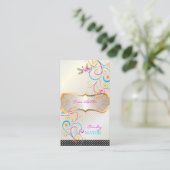 PixDezines Dragonflies Rainbow Swirls Visitekaartje (Staand voorkant)