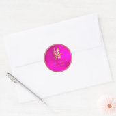 PixDezines dubbel geluk faux gold + hot roze Ronde Sticker (Envelop)