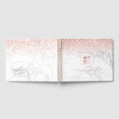 PixDezines Dubbel Geluk Marmer Roze Goud Gastenboek (Volledig)