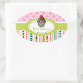 PixDezines dubbele fudge swirls cupcake/DIY kleur Ovale Sticker (Tas)