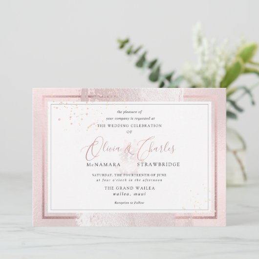 PixDezines Dubbelgeluk, Blush Pink Kaart (Staand voorkant)