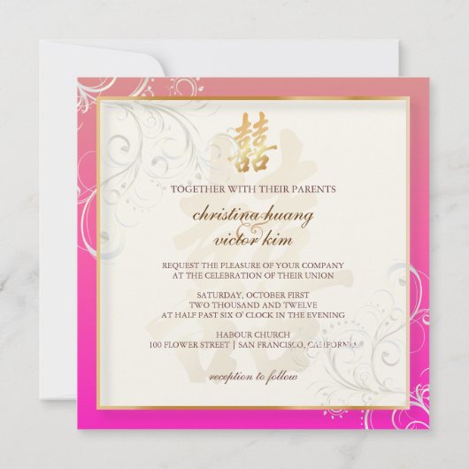 PixDezines Dubbelgeluk, Chinees huwelijk Kaart (Achterkant)