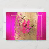 PixDezines Dubbelgeluk, Faux Gold Hot Pink Kaart (Achterkant)