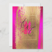 PixDezines Dubbelgeluk, Faux Gold Hot Pink Kaart (Achterkant)