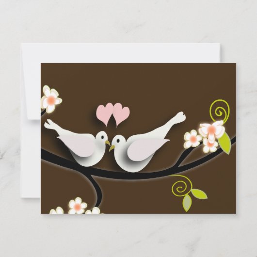 PixDezines duiven/liefdesvogels/dikke kleur Kaart (Achterkant)