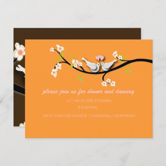 PixDezines duiven/liefdesvogels/dikke kleur Kaart (Voorkant / Achterkant)