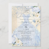 PixDezines Dusty Blue Hyde Quinceanera Dress Kaart (Achterkant)