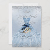 PixDezines Dusty Blue Masquerade Quinceanera Gown Kaart (Voorkant)