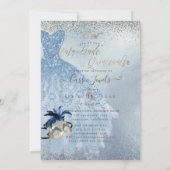 PixDezines Dusty Blue Masquerade Quinceanera Gown Kaart (Achterkant)