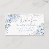 PixDezines Dusty Blue Rozen Display Shower Informatiekaartje (Voorkant)